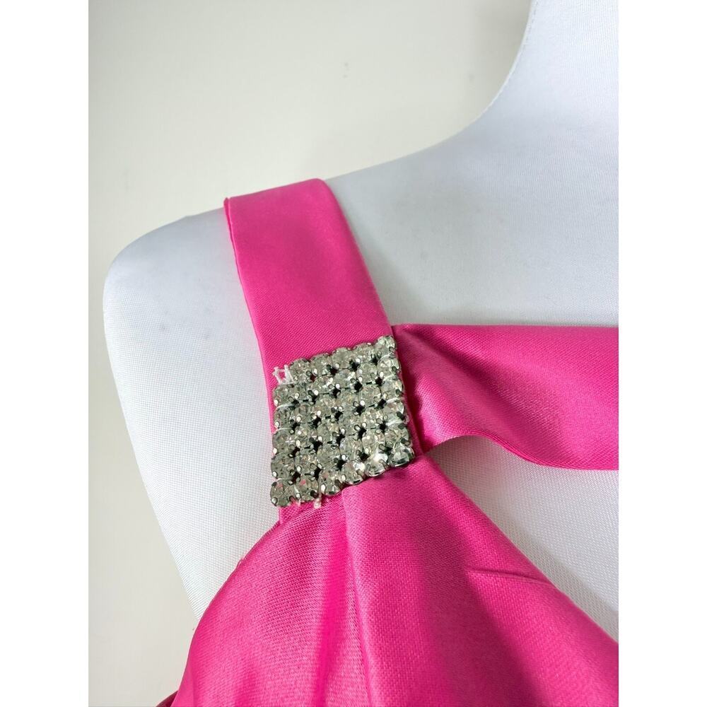 Jessica McClintock Gunne Sax Vintage Dress 9 Pink Satin Tulle Barbie Prom - Picture 8 of 15